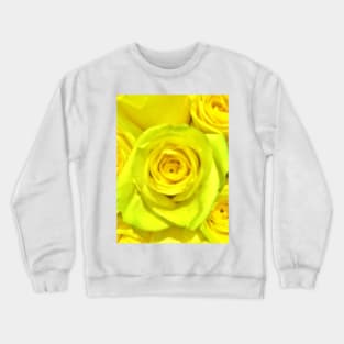 Gift for a Friend, Yellow Rose Floral Display The flower of Friendship - Autumn Bouquet - Flowers Crewneck Sweatshirt